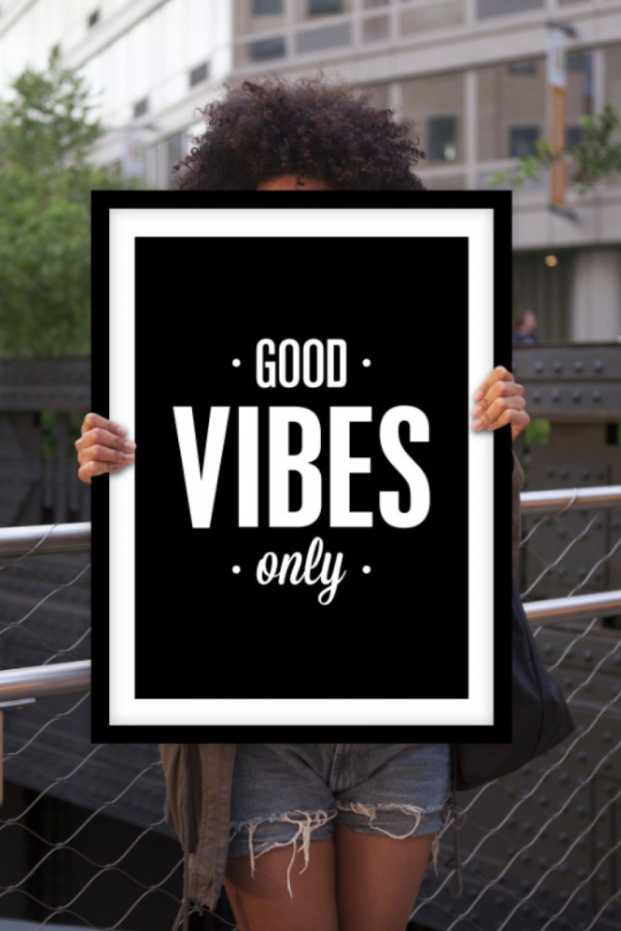 1 Inspirational Print Typography Poster Good Vibes Only