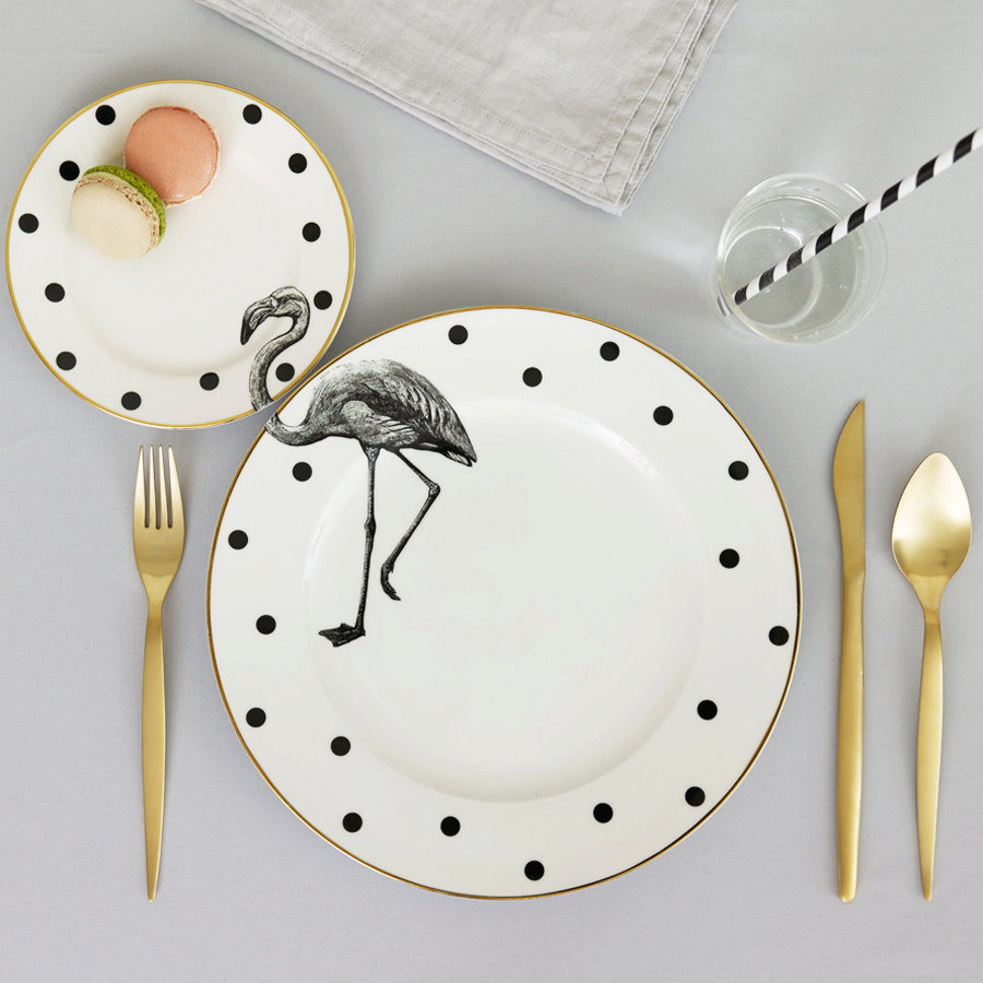 01 Fancy Flamingo plate set