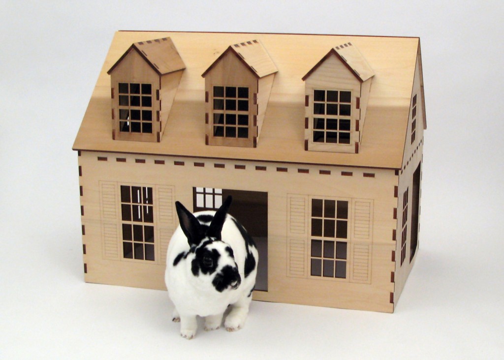 05 Cape Cod style wooden playhouse for rabbits