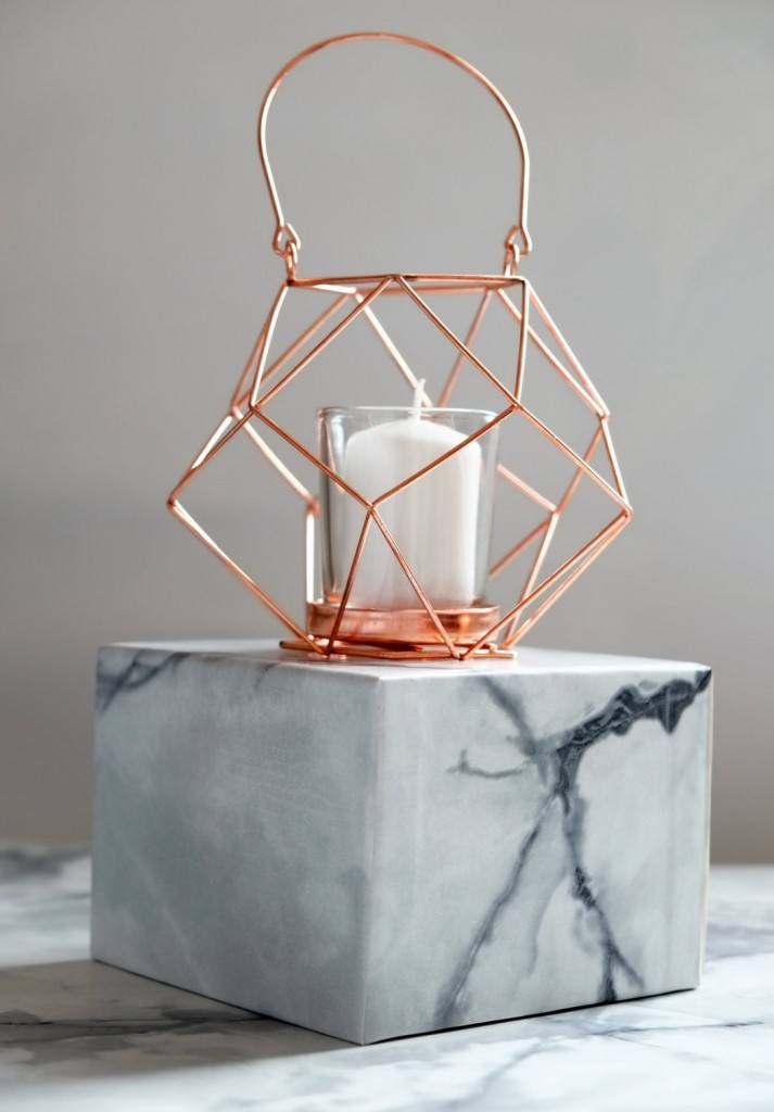 05 Copper Geometric Wire Candle Holder