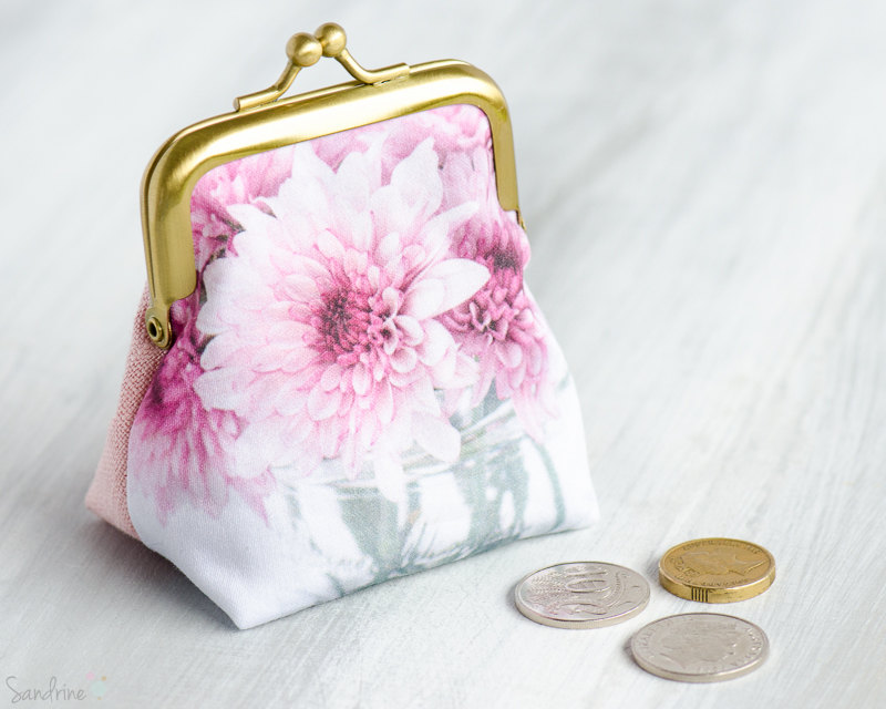 1 organic flower cotton coin purse