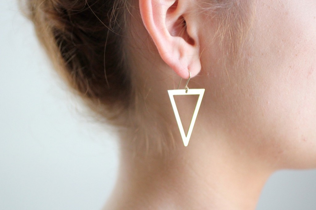 5 Minimalist Geometric Gold Triangle Cutout Earrings