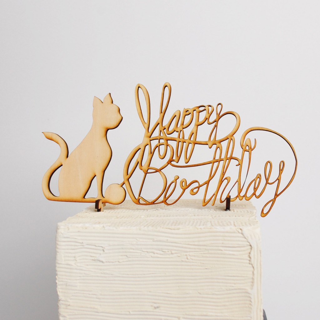 2 A Cat Lovers Birthday Cake Topper