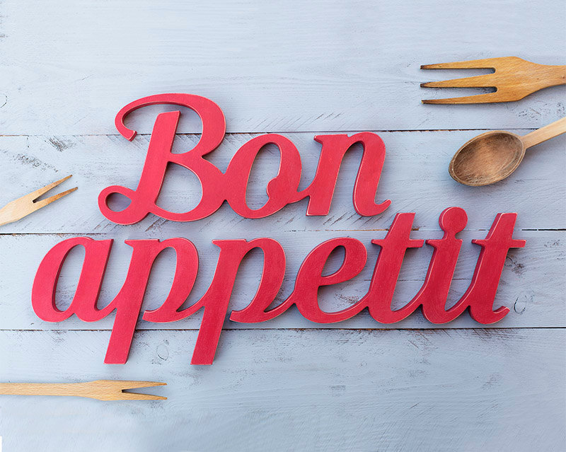 5 Bon appetit distressed wooden sign