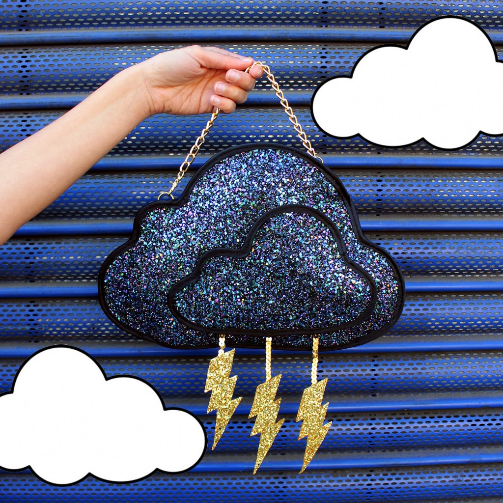 1 Glitter Storm Cloud Clutch Handbag
