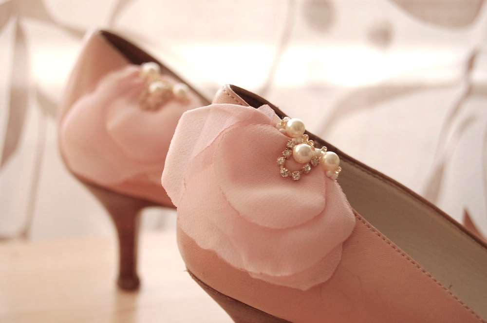 2 Pink Shoe Clips