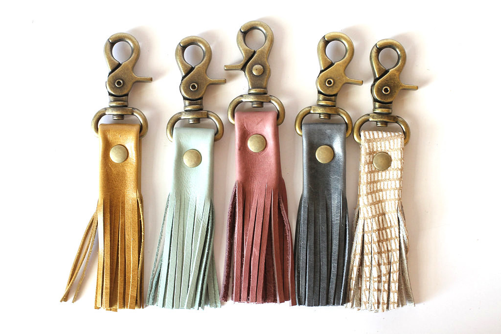4 Leather Tassel Keychain