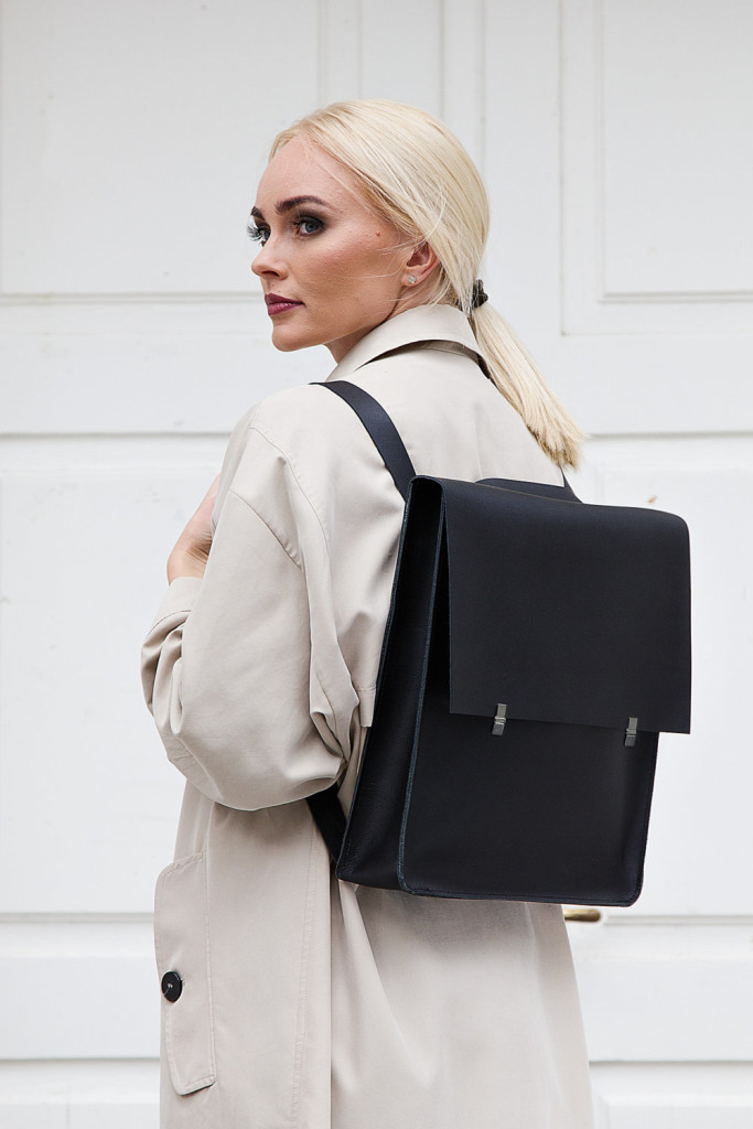 1 Leather backpack-handbag