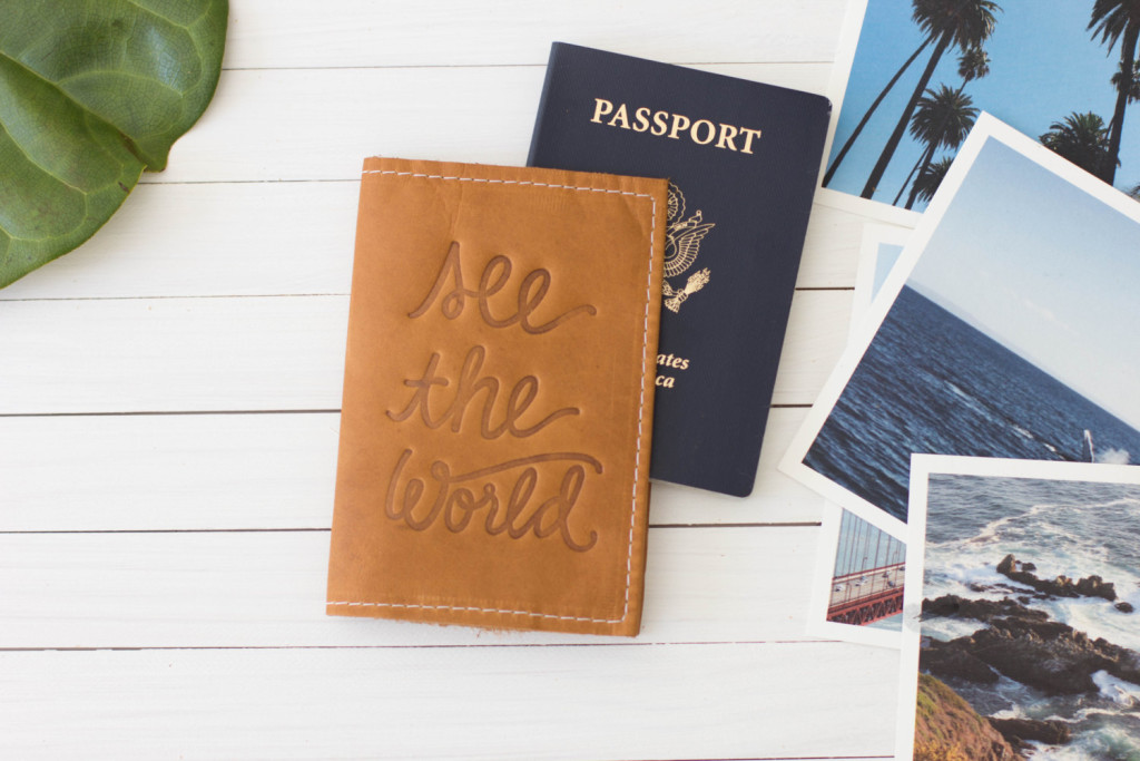 1 Personalized Embossed See The World Leather Passport Cover