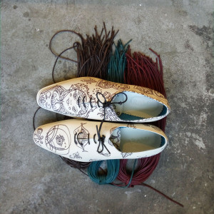 5 Handmade Illustrated Derby Mens shoes | Hunting Handmade